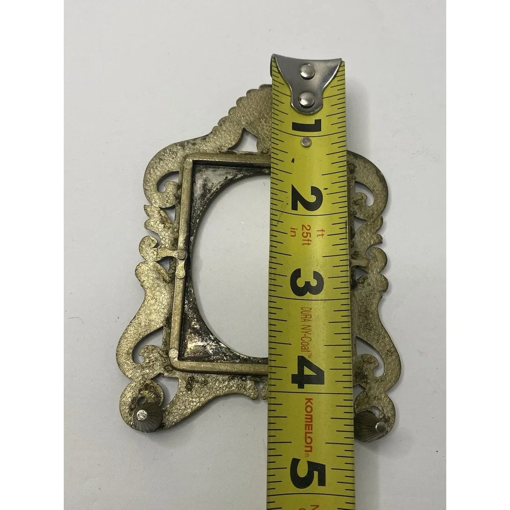 Ornate Tabletop Stand Up‎ Frame Metal Silver Pewter Tone Vintage 1980s #2